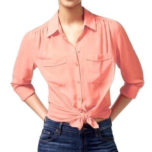 Guess Pink Flash L/S Charlotte Shirt Size Medium - Picture 1 of 15